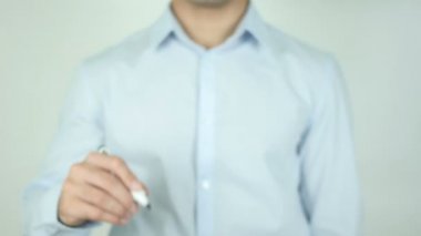 Online iş, şeffaf ekranda yazma