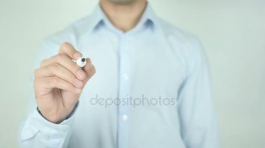 Şeffaf ekranda yazma mutlu olmak