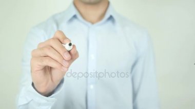 İş takım, şeffaf ekranda yazma