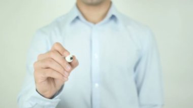 Arkadaşları, şeffaf ekranda yazma