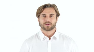 Reddetme, sevmeme adam beyaz arka plan üzerinde