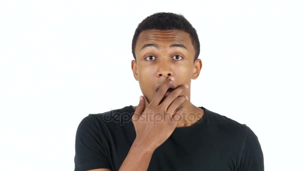 Choque, homem negro perturbado — Vídeo de Stock