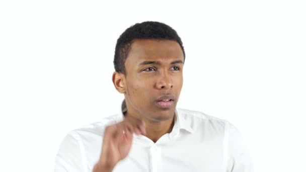 Black Man Listening Carefully Secret — Stock Video