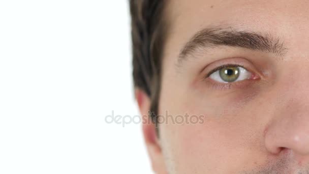 Het knipperen van een oog van de mens, Close Up — Stockvideo
