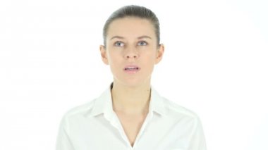 Şaşkın korkmuş kadın, korkuyor