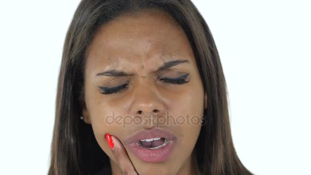 歯痛、歯の感染を持つアフリカ系アメリカ人女性 — ストック動画