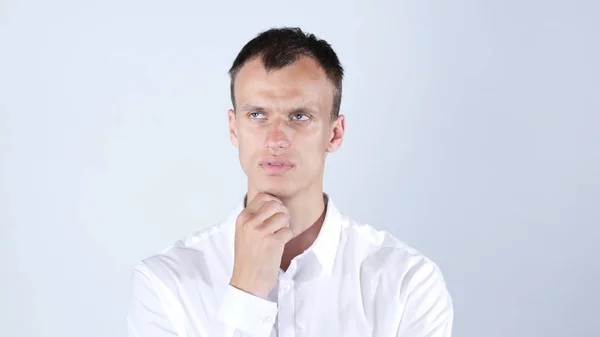 Man thinks very intensely having headache , stress — Stock Photo, Image