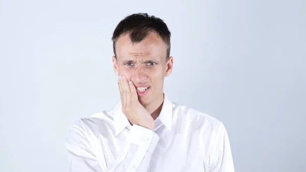 Dor de dente. Homem Frustrado na Dor — Fotografia de Stock