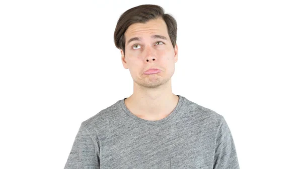 Portrait of shocked sad angry young creative man — Stock Photo, Image