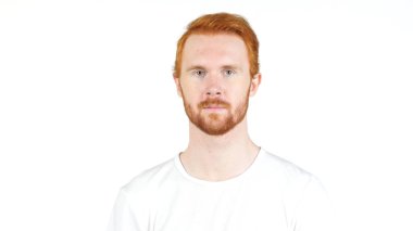 Portre, genç yakışıklı kırmızı kafa adam