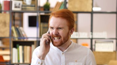 Dövüş, telefon, sorun bağırıyor agresif sinirli adam