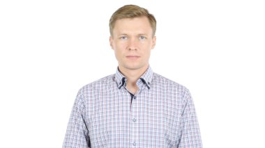 Ciddi iş adamı, beyaz arka plan