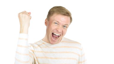 kutluyor - izole beyaz zemin üzerinde başarılı bir iş adamı