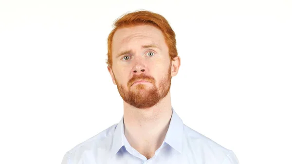 Depressed, sad Young Red Hair businessman — Stock Photo, Image