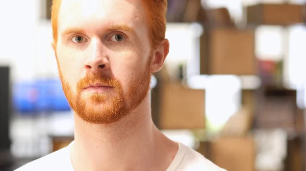 Close-up portrait of Red Hair Beard Man — Stock Photo, Image