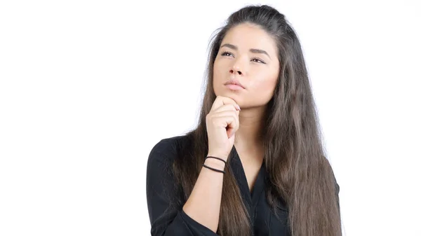 Brainstorming, Denken, nachdenkliche schöne Mädchen — Stockfoto