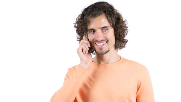 Prata på telefon, Casual mannen — Stockfoto