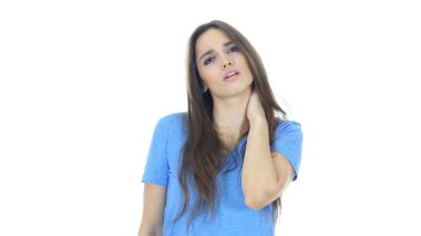 Tired Woman, Neck Pain clipart