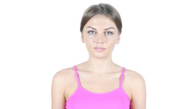 Kadın, beyaz arka plan portresi