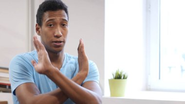 Reddetme, hayır genç siyah adam tarafından jesti