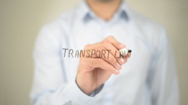 Taşıma hukuku, şeffaf ekranda yazma adam