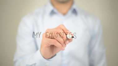 Benim Favorites, şeffaf ekranda yazma adam