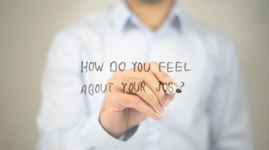 İşin hakkında ne dersin? , adam şeffaf ekran üzerine yazma