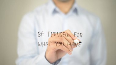 Müteşekkir için ne var, şeffaf ekranda yazma adam olmak