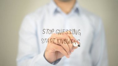 Tahmin başlamak bilmek, şeffaf ekranda yazma adam durdurmak