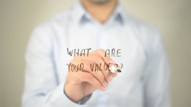 Ne değerler, şeffaf ekranda yazma adam?