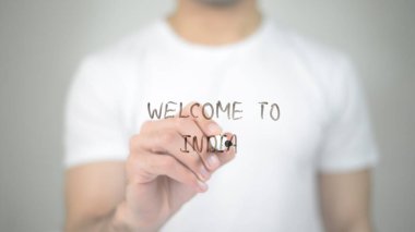 Hindistan'a hoş şeffaf ekranda yazı dostum