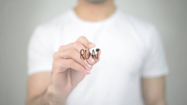 Koş, dostum şeffaf ekranda yazma