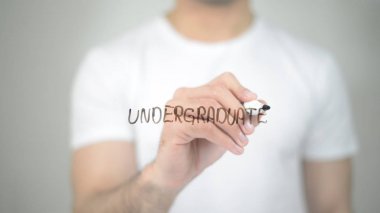 Lisans, şeffaf ekranda yazma adam