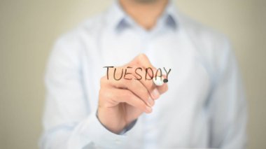 Salı, şeffaf ekran üzerinde yazılı dostum