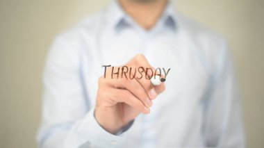 Perşembe, şeffaf ekran üzerinde yazılı dostum