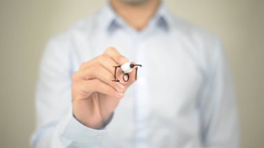 Çok, Internet of Things, adam şeffaf ekranda yazma