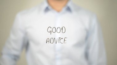 İyi bir tavsiye, şeffaf ekranda yazma adam