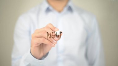 Yeni, şeffaf ekran üzerinde yazılı dostum