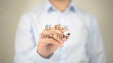 Gerçek değil sahte, şeffaf ekranda yazma adam olmak