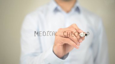 Tıbbi kontrol var şeffaf ekranda yazma