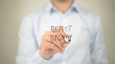 Bağnazlık, şeffaf ekranda yazma adam reddetmek