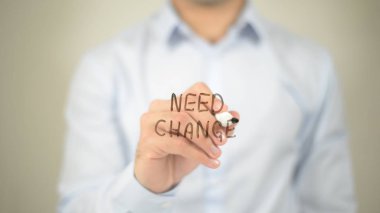 Değişiklik, şeffaf ekranda yazma adam lazım