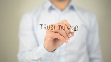 Güven içinde Tanrım şeffaf ekranda yazma