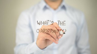 Fırsat, şeffaf ekranda yazma adam nedir