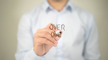 Nedeniyle üzerinde şeffaf ekranda yazma adam