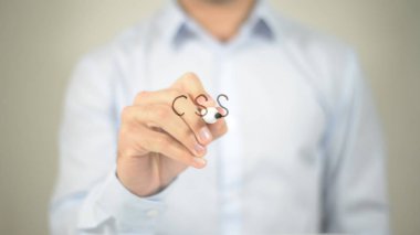 CSS, şeffaf ekranda yazma adam