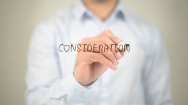 Göz, şeffaf ekranda yazma adam