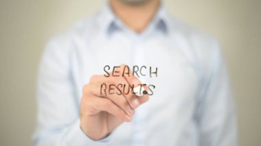 Arama sonuçları, şeffaf ekranda yazma adam