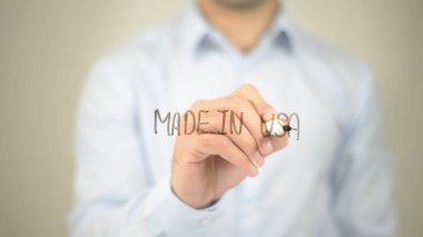 Made in USA, şeffaf ekranda yazma adam