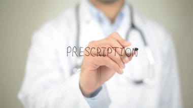 Reçete, şeffaf ekranda yazma doktor